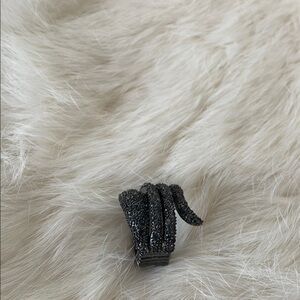 Black Beaded Sparkly Stretch Ring